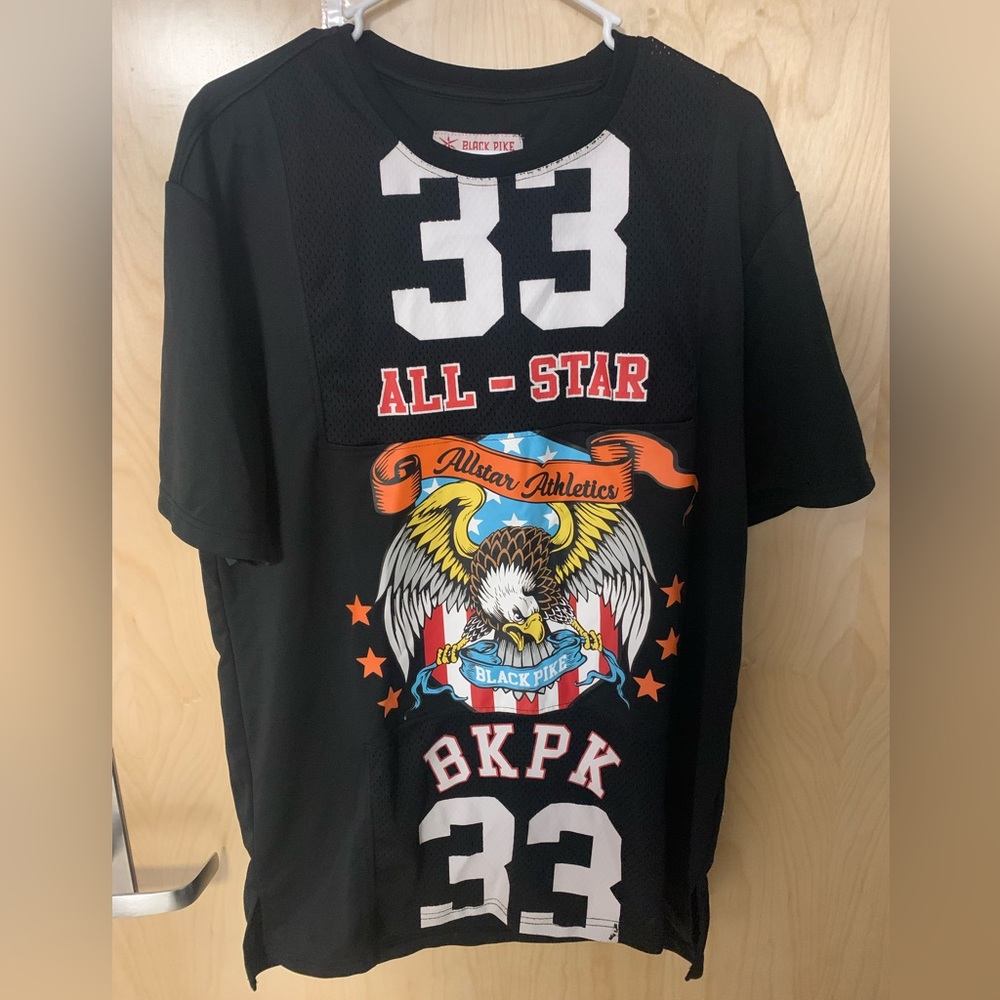 Black Pike 33 All Stars Black T-shirt Mesh Detail All Star Athletics XL Eagles